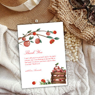 Rustikale Farm Ladybug Apple Girl Babydusche Dankeskarte