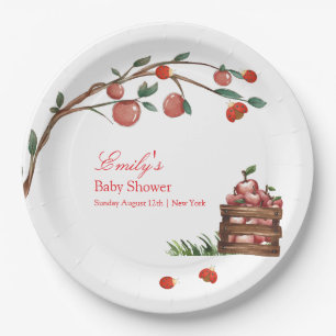 Rustikale Farm Ladybug Apple Girl Babydusche Pappteller