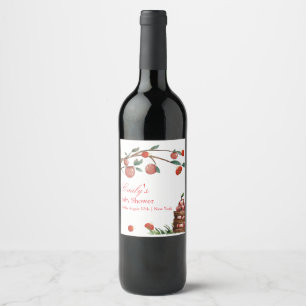 Rustikale Farm Ladybug Apple Girl Babydusche Weinetikett