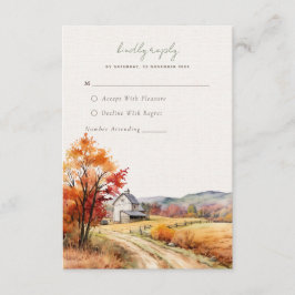 Rustikale Farm-Leinen-Druck Hochzeitskarte RSVP Ca Begleitkarte