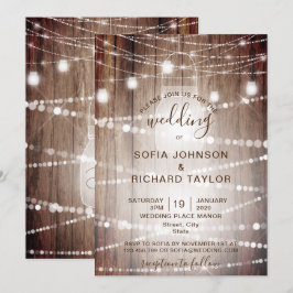 Rustikale Farm Light Jar Vintag Wood Einladung