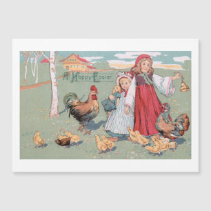 Rustikale Farm Vintage Frohe Ostern Magnetkarte