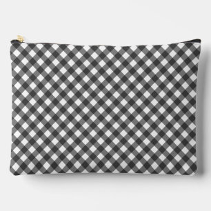 Rustikale Farmhaus-Monochrom-Büffel-Karo-Geometrie Zubehörtasche