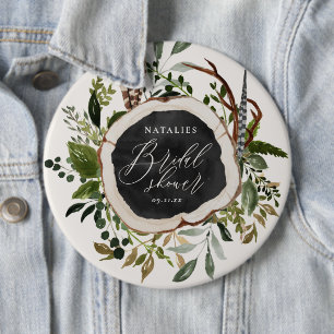 Rustikale Farmhaus-Scheune Botanische Brautparty Button