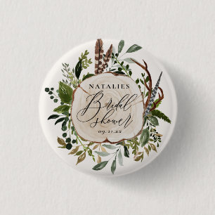 Rustikale Farmhaus-Scheune Botanische Brautparty Button