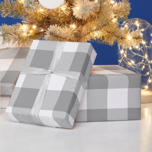 Rustikale Farmhouse-Graue Büffel-Karo-Plaid Geschenkpapier