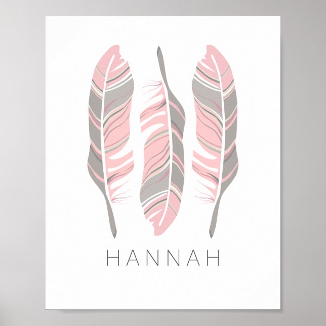 Rustikale Feathers Bleibe Wild Personalisierte Mau Poster (Vorne)