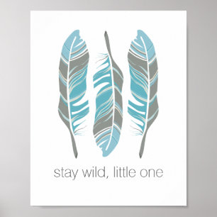 Rustikale Federn Bleiben Wild Personalisierte Wand Poster