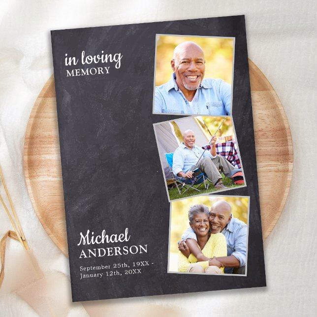 Rustikale Feier des Lebens 3 Fotos Gedenkstätte Einladung (Von Creator hochgeladen)