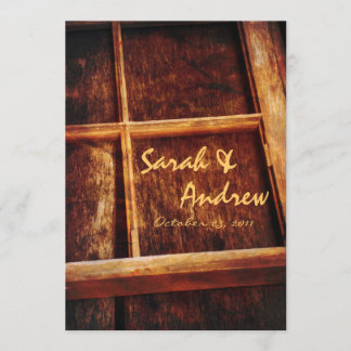 Rustikale Fenster-Rahmen-Hochzeits-Einladung Einladung
