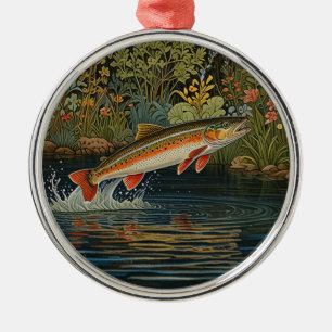 Rustikale Fischangeln Fliegenfischen Ornament Aus Metall