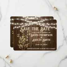 Rustikale Flachkarte Save the Date
