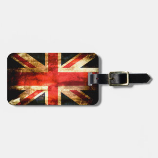 Rustikale Flagge für Großbritannien Gepäckanhänger