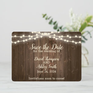 Rustikale Flat Save-the-Date-Karte Save The Date
