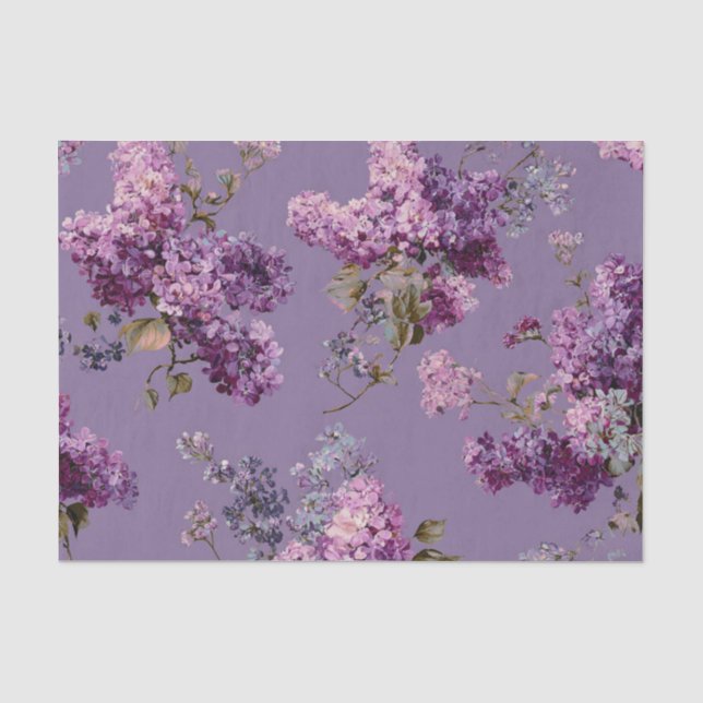 Rustikale Flieder-Bold-Vintage-Boho-Blumen Seidenpapier (Vorderseite)