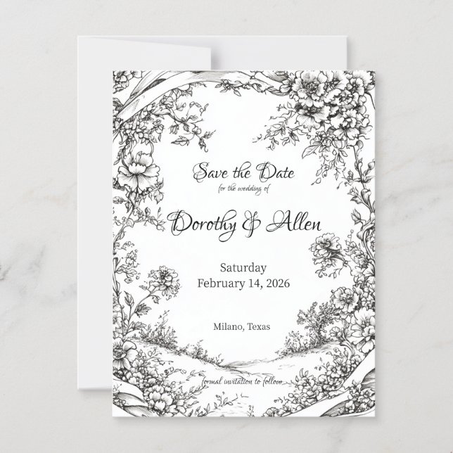 Rustikale Flora Magneteinladung (Vorderseite)