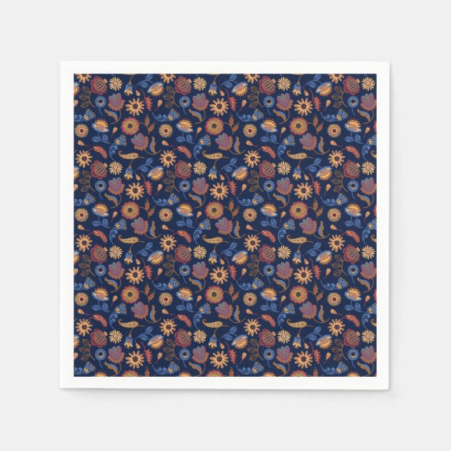 Rustikale Flora Serviette (Vorderseite)