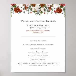 Rustikale Floral Boho-Botanische Hochzeitsprogra Poster