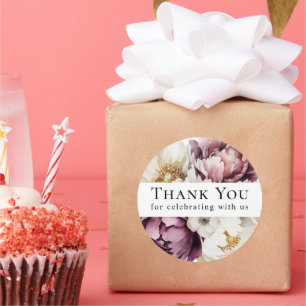 Rustikale Floral Überfluss Danke Runder Aufkleber