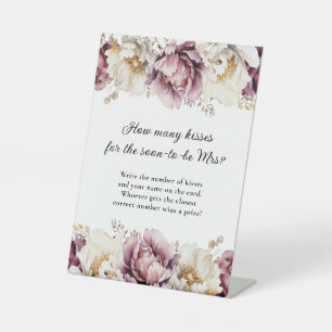 Rustikale Floral Überfluss wie viele Kisses Game Sockelschild