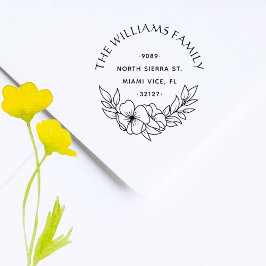 Rustikale, florale Elegante Familienfamilie Rückse Permastempel