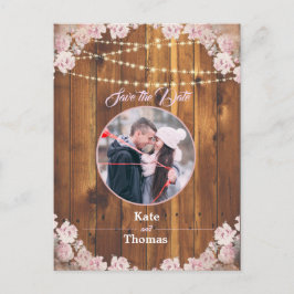 Rustikale, florale, helle Holzkiste Save the Date Ankündigungspostkarte