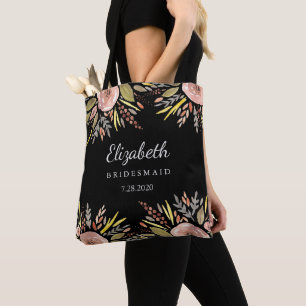 Rustikale Florale Hochzeit Blush Rosen Brautjungfe Tasche