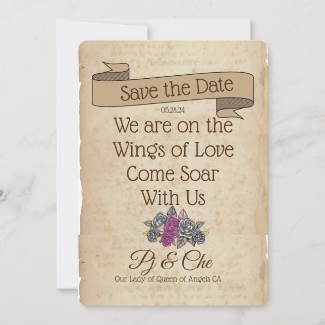 Rustikale Florale Hochzeit  Save The Date (Vorderseite)