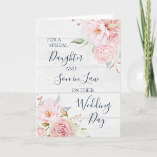 Rustikale Florale Hochzeit Tochter Schwiegersohn Dankeskarte