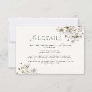 Rustikale Florale Hochzeitsdetails Beilagekarte Einladung