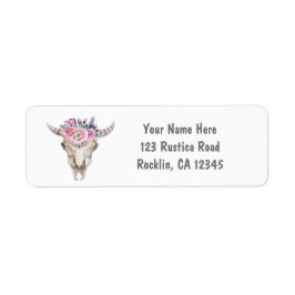 Rustikale, florale Kuh Skull Boho Chic Party Einla