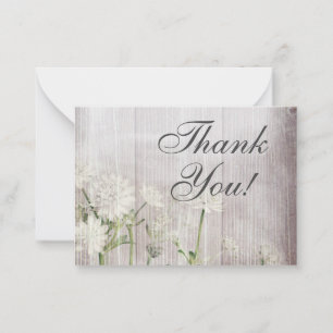 Rustikale florale Moderne Danke Note Card Mitteilungskarte