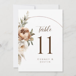 Rustikale Florale Pampas-Hochzeitstischnummern