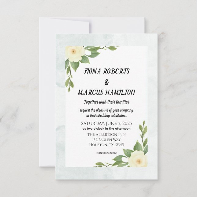 Rustikale, florale und Minimalistische Save the Da Date (Vorderseite)