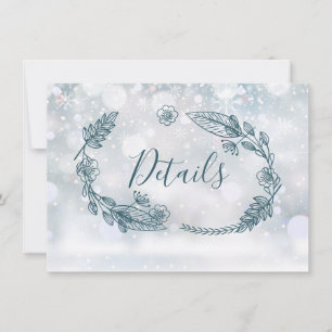 Rustikale Florale Winterhochzeit Details Karte