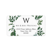 Rustikale Foliage Hochzeitgrün Rücksendeadresse