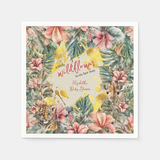 Rustikale Foliage Kleine Wildblume Kinderdusche Serviette (Vorderseite)