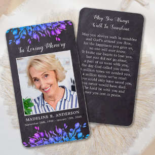 Rustikale Foliage Memorial Foto Beerdigungskarte