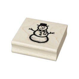 Rustikale Folklore Art Snowman Weihnachten Winter Gummistempel