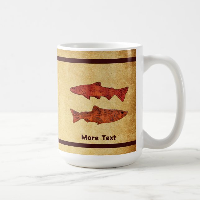 Rustikale Forelle Kaffeetasse (Rechts)