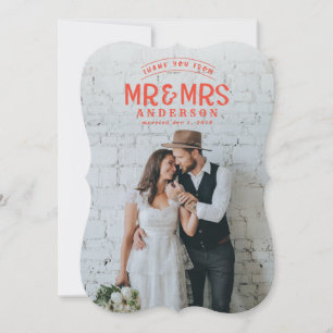 Rustikale Foto-Dankeschön-Hochzeitseinladungskarte Feiertagskarte