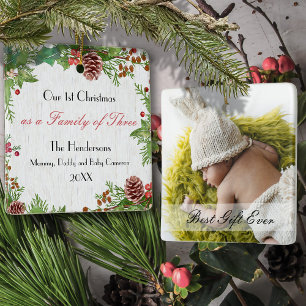 Rustikale Foto-Familie des 3. Keramikornament