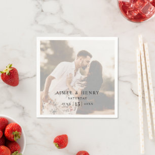 Rustikale Foto-Moderne Hochzeit Serviette