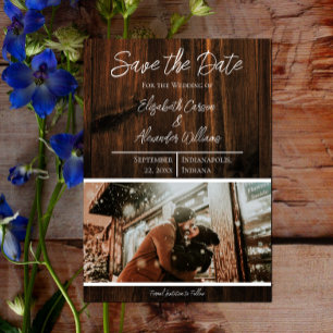 Rustikale Foto-Save-the-Date-Karte Save The Date