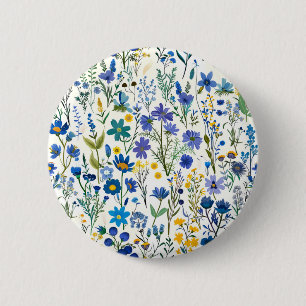 Rustikale französische blaue Gartenwildblumen Button