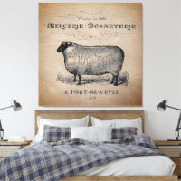 Rustikale französische Country-Schaf-Typografie Fa