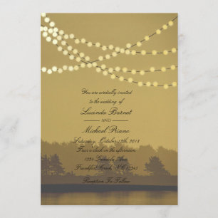 Rustikale Freiluftlichter zum Hochzeitsempfang Einladung