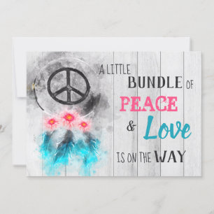 *~* Rustikale Friedensliebe-Hippy-Neutral-Baby-Sho Einladung