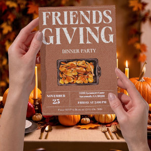 Rustikale Friendsgiving-Dinnerparty-Einladung Einladung