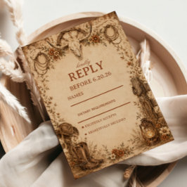 Rustikale Frontier-Eleganz RSVP Karte